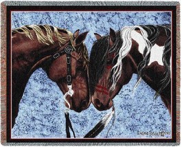 72x54 HORSE Western Southwest Afghan Throw Blanket - $63.36