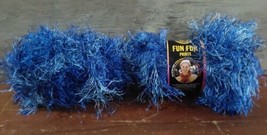 Lion Brand Fun Fur Yarn Indigo Blue 2 Skeins 1.75oz 64 Yard Bulky 5 - £10.96 GBP