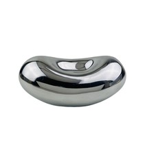 Modern Metallic Silver Candy Trinket Bowl Chicago Bean Inspired Generations Art - £73.90 GBP