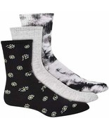 Jenni Women&#39;s 3-pk Daisy &amp; Tie-Dyed Crew Socks, Shoe size 5-9 Sock size ... - $4.45