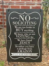 NO SOLICITING 12 x 18 Aluminum Engraved Etched Garden Flag Sign Great Joke Gift - £39.27 GBP