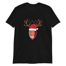 Santa Sports Christmas Football Player T-Shirt Black - $18.13+