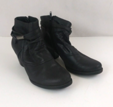 Baretraps Rhapsody Women&#39;s Faux Leather Black Ankle Boots Size 6.5M - $19.39