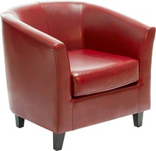 Great Deal Furniture Petaluma Oxblood Red Leather Club Chair - £220.25 GBP