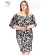 Women&#39;s Plus Size Animal Print Crepe Stretch Bodycon Dress - $35.50