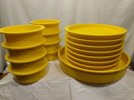 Dansk Designs Melamine Sunshine Yellow Tray Bowl Plates Serving Set 17pcs - £159.59 GBP