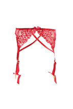 L&#39;agent By Agent Provocateur Womens Suspenders Unique Printed Red Size S - £31.50 GBP