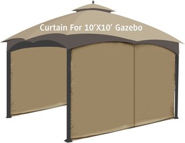 Gazebo Universal Replacement Privacy Curtain - Gafrem 10&#39; X 10&#39; Canopy, Khaki - £58.34 GBP