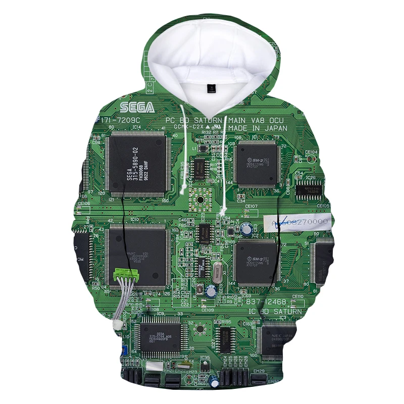Electronic Chip 3D Printed Funny Hoodies Men Women Fashion Casual Harajuku Hoody - £133.09 GBP