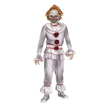 NEW Twisted Clown Halloween Costume Boys Small 6-7 Jumpsuit Collar Mask Cuffs It - £19.74 GBP