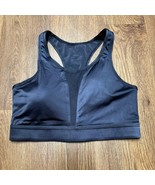 Nike Womens Dri Fit Mesh Cut Out Dark Gray Sports Bra Size Small Swoosh - $21.78