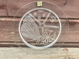 VTG 1969 LALIQUE Limited Edition Annual Christmas Crystal Plate Glass - $39.55