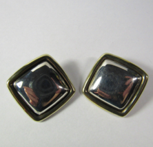 All Sterling Silver Square Non Pierced Earrings Designer Signed Laton 20... - £41.22 GBP