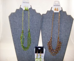Two Glass Bead Necklaces with Matching Earrings (#E254) - £32.05 GBP