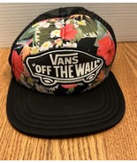 Vans Off The Wall Black Floral Hat Skate Retro Cap Adjustable RN 96277 - $17.00