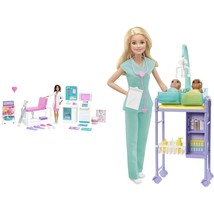 Barbie Careers Doll &amp; Playset, Baby Doctor Theme with Blonde Fashion Doll, 2 Bab - £19.08 GBP