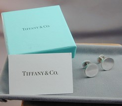 Sterling Tiffany & Co. Round Coin Edge Cuff Links NEW In Box - $275.00