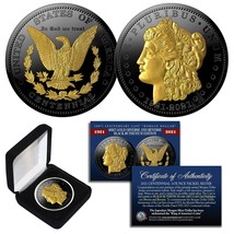 Morgan Dollar Coin 100th Anniversary Black Ruthenium &amp; 24K Gold w/ Box - £27.17 GBP