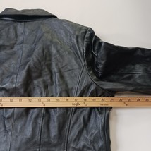 Preston & York Women's Black Genuine Lamb Skin Leather Buttons Jacket Size Large image 5
