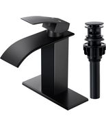 Qomolangma Waterfall Bathroom Faucet, Matte Black Modern Single Handle B... - £22.99 GBP