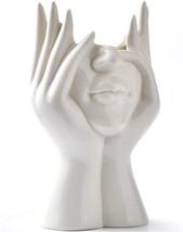 Funterest Small Face Vases, White Ceramic Flower Vase, White Face Vase Type 2 - £28.76 GBP