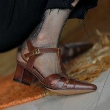 Female Retro Sandals Buckle Vintage Ladies Shoes Spring Autumn Gladiator Sandal  - £94.53 GBP