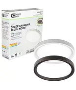 Commercial Electric 11 in. LED Flush Mount Ceiling Light White/Bronze Trims - $587.47 MXN