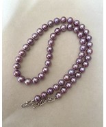 Rare Natural French Violet 7–8mm Freshwater Pearl Necklace Radiant Lustr... - $756.13 CAD