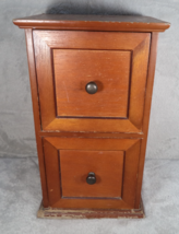 Wooden Tabletop Two-Drawer Tower Brown Wood Card Catalog CD Holder Unit ... - $26.68