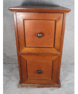 Wooden Tabletop Two-Drawer Tower Brown Wood Card Catalog CD Holder Unit ... - €22,98 EUR