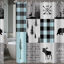 Rustic Cabin Lodge Shower Curtain 70x70 Inches - $60.38