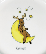 Rainbow Mountain Reindeer Plate Comet Sitting on Moon 8 1/4&quot; Salad Dessert - £7.14 GBP