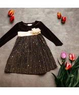Sweet Heart Rose Girls 2T Brown Velvet Bodice Tulle Skirt Sequins Dress  - £19.03 GBP