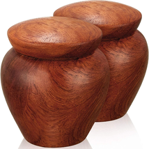 2 Pcs Mini Urns for Human Ashes Wood Small Keepsake Cremation Urn Grain ... - $19.10