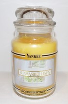 Yankee Candle Black Band Sunwashed Linen Housewarmer 22 Oz Large Jar Candle - £32.19 GBP