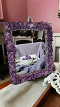 Amethyst Gemstone Bathroom Deco Mirror Picture Frame Wall Art Handcrafte... - $6,516.68 MXN+