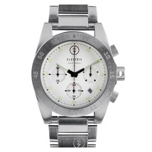Electric DW01 SS Men&#39;s Chronograph Watch Round White Dial Stainless Steel Band - £106.84 GBP