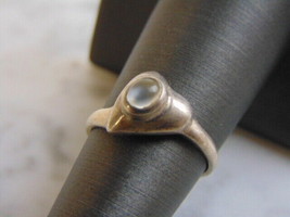 Womens Vintage Estate Sterling Silver Modernist Heart Ring 2.7g #E3430 - £15.81 GBP