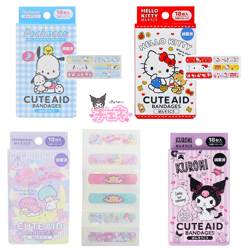 Kawaii Sanrio Hello Kitty Band-Aid Kuromi Pochacco Cute Anime Cartoon Children - £12.13 GBP+