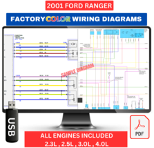 2001 Ford Ranger Complete Color Electrical Wiring Diagram Manual USB - $24.95