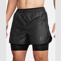 Nike Running Division Repel Men&#39;s 7&quot; 2-in-1 Running Shorts Black/Black Size M - £55.05 GBP