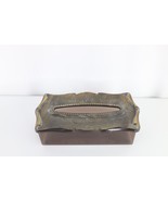 Vintage Antique Brass Ornate Face Tissue Bathroom Holder Box Patina - $646.39 MXN