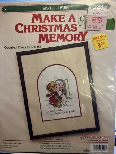 1985 Wee Winsomes I wish I wish CHRISTMAS MEMORY Cross Stitch Kit #3004 - $6.81
