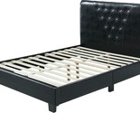 Platform Twin-Size Hodedah Upholstered Bed In Black. - £134.28 GBP