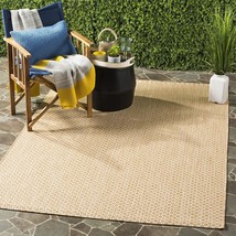 SAFAVIEH Courtyard Collection 5&#39;3&quot; x 7&#39;7&quot; Natural / Cream CY8653 Indoor-Outdoor  - £100.14 GBP