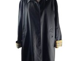 Burberry Vintage Longline Trench Coat Nova Check Plaid Lined Black Sz 14R - $380.00