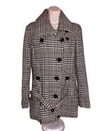 CoffeeShop Houndstooth Women’s Peacoat Sz S Pockets Lined Turtle Neck Ja... - €32,83 EUR