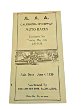 Program Auto Race 1939 Caledonia Speedway Rochester New York NY Car Dare Devils - £25.82 GBP