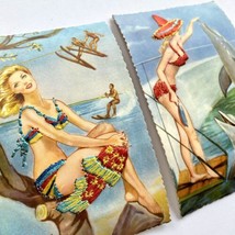 Vintage Postcards Miami BIKINI GIRL Embroidered Signed Elsi Gumier Lot Of 2 #3,5 - £27.50 GBP