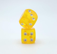 Golden Yellow Dice Rounded Edge 6 Sided Translucent Replacement Game Par... - £3.51 GBP